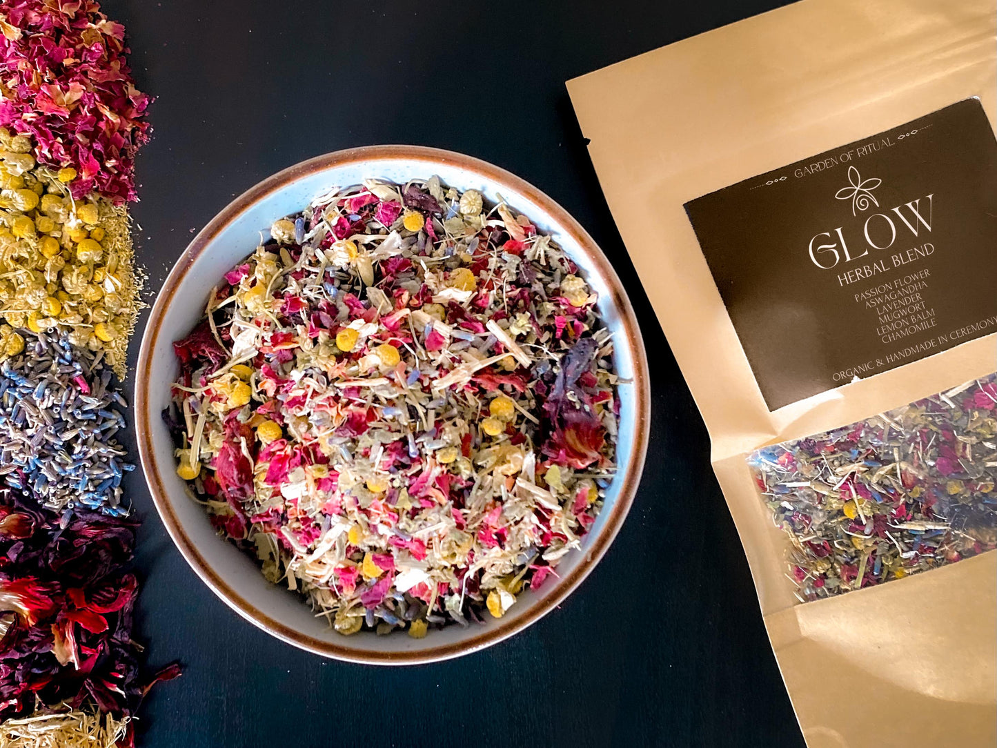GLOW Herbal Tea Blend: Skin, Hair & Crown Chakra Support