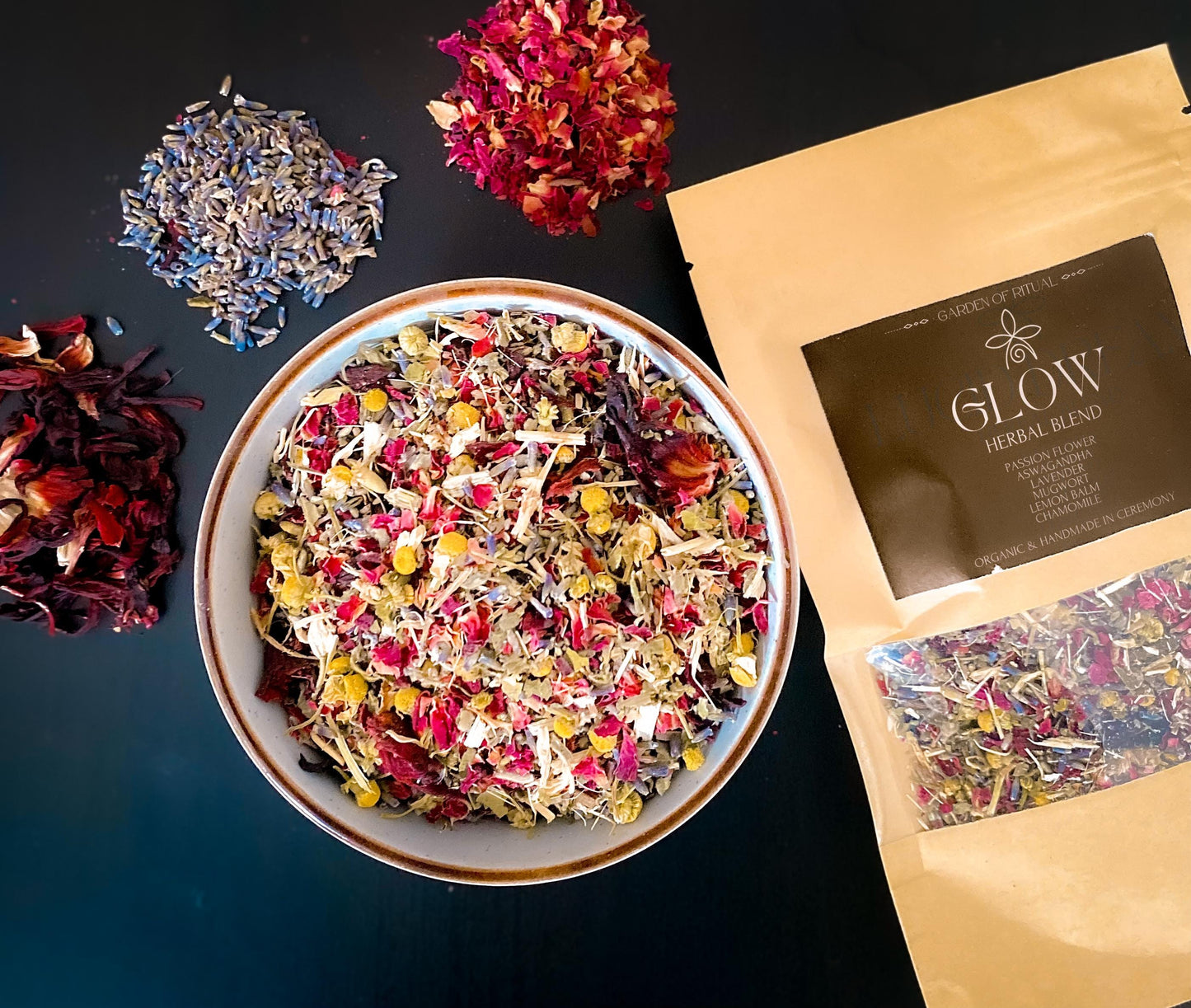 GLOW Herbal Tea Blend: Skin, Hair & Crown Chakra Support
